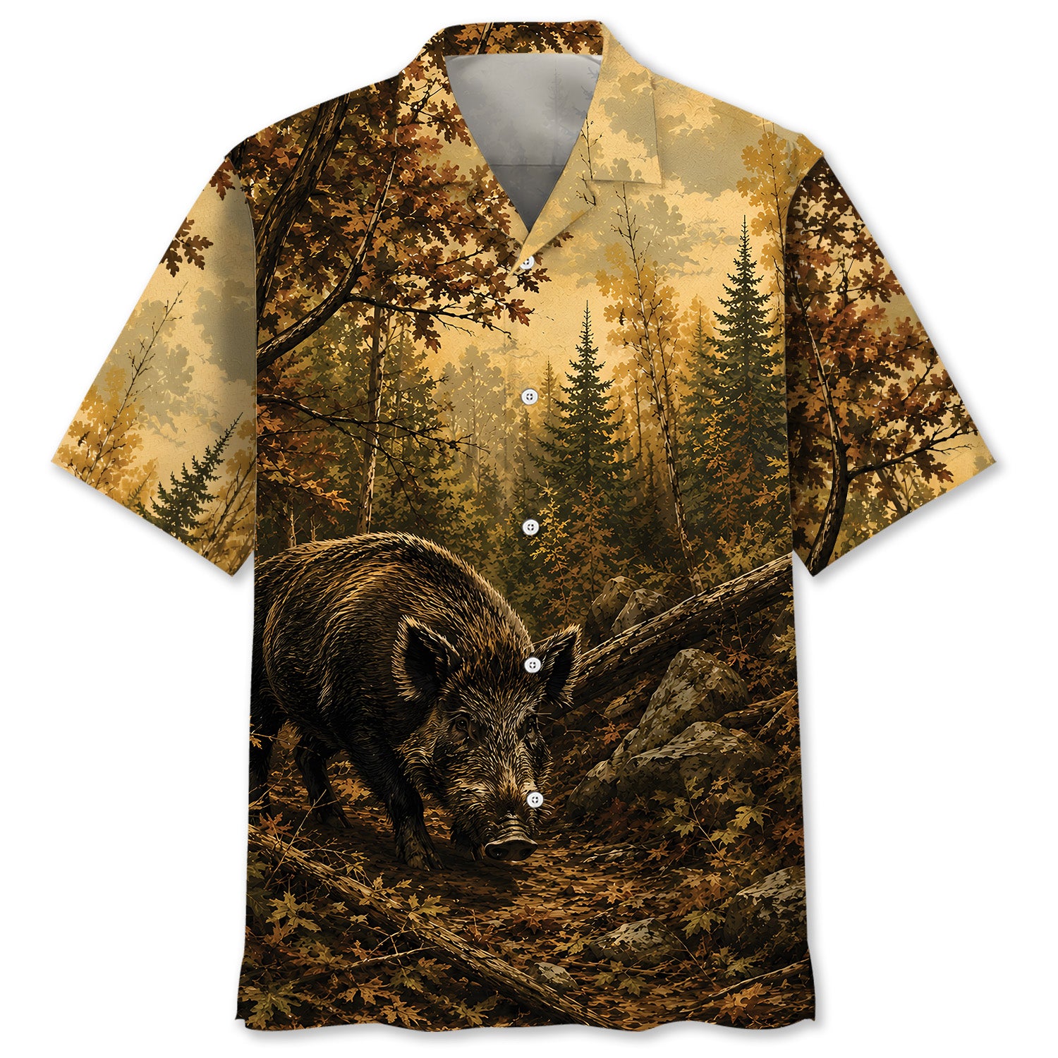 Feral Pig Fall Forest Hawaiian Shirt