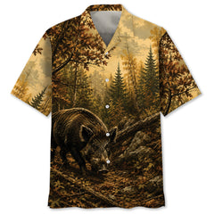 Feral Pig Fall Forest Hawaiian Shirt