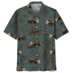 Vintage Slate Opossum Hunt Hawaiian Shirt
