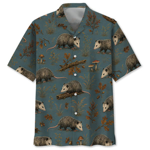 Vintage Slate Opossum Hunt Hawaiian Shirt