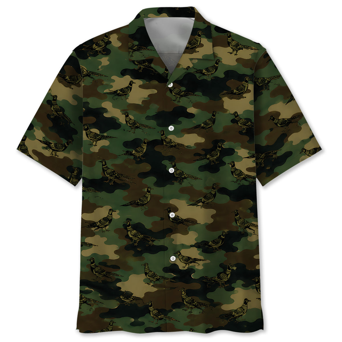 Pheasant Camouflage Millitary Hawaiian Shirt