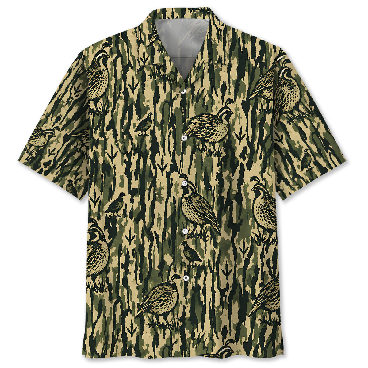Quail Stripe Camouflage Hawaiian Shirt