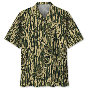 Quail Stripe Camouflage Hawaiian Shirt