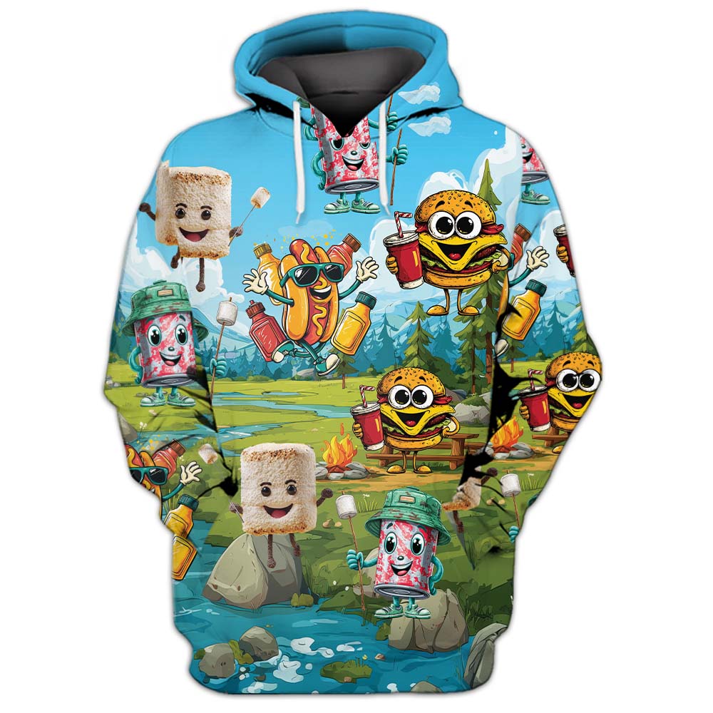 Funny Food Camping All Over Print Shirt