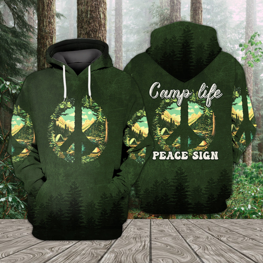 Camp Life Peace Sign All Over Print Shirt