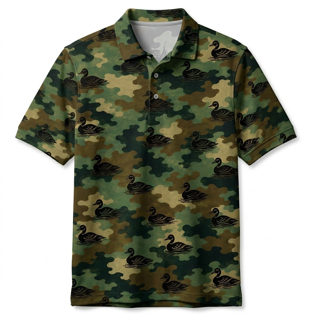 Duck Camouflage Millitary Men Polo Shirt