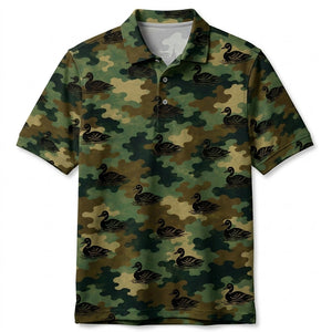 Duck Camouflage Millitary Men Polo Shirt