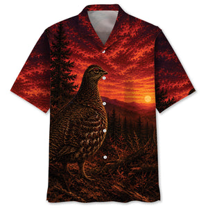 Grouse Hunting Burnt Sky Hawaiian Shirt
