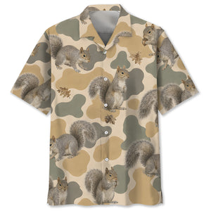 Squirrel Camouflage Hawaiian Shirt