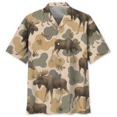 Moose Camouflage Men Polo Shirt