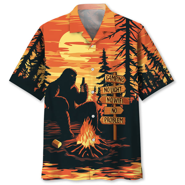 Camping, No Light, No Wifi, No problem, Hawaiian Shirt