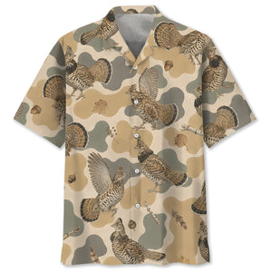 Ruffed Grouse Camouflage Men Polo Shirt