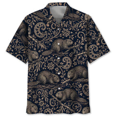 Midnight Beaver Paisley Hawaiian Shirt