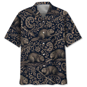 Midnight Beaver Paisley Hawaiian Shirt
