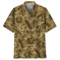 Goose Hibiscus Camouflage Hawaiian Shirt