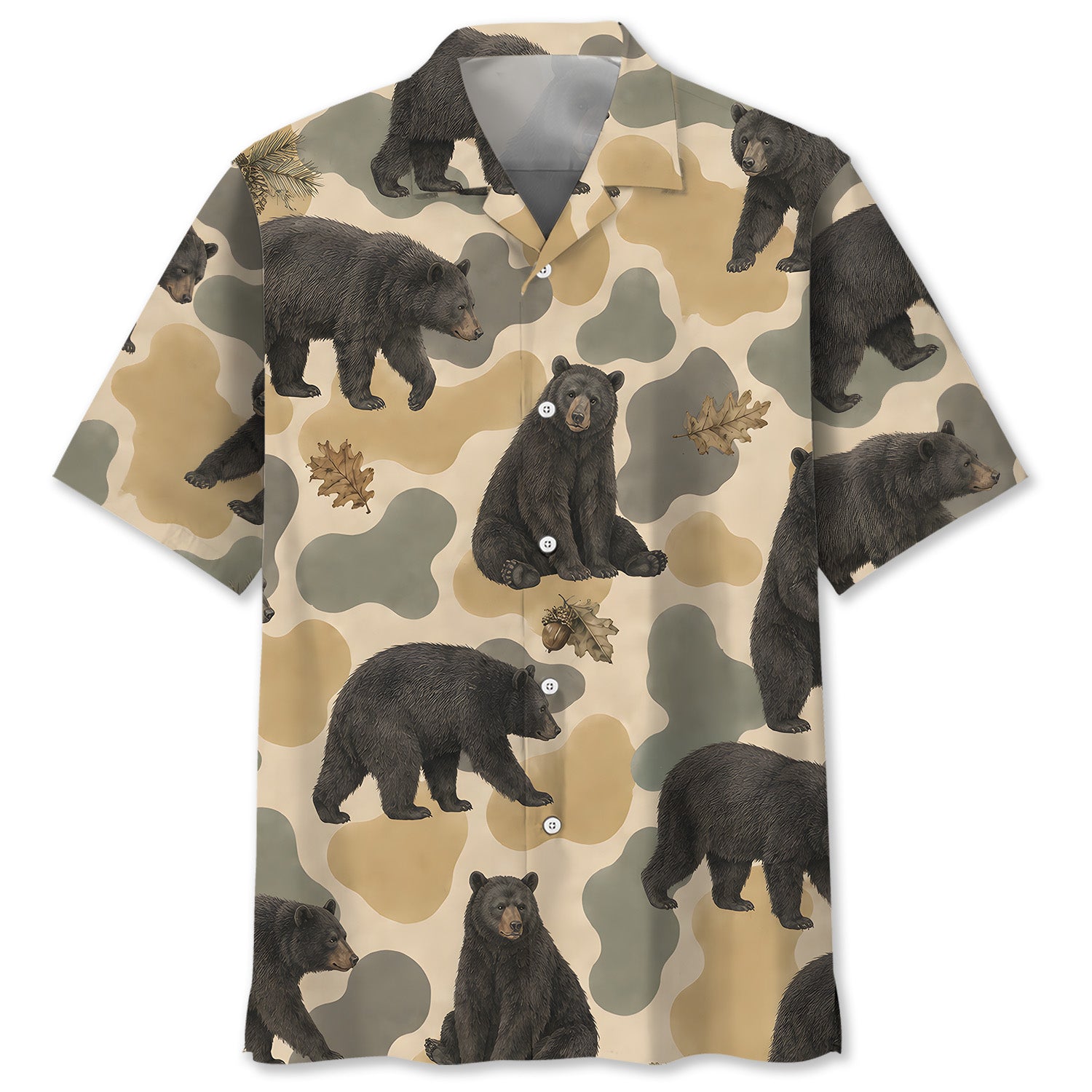Bear Camouflage Men Polo Shirt