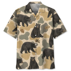 Bear Camouflage Men Polo Shirt