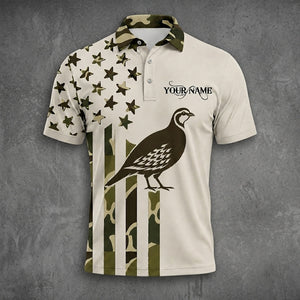 Custom Name Partridge Hunting Camouflage Style Men Polo Shirt