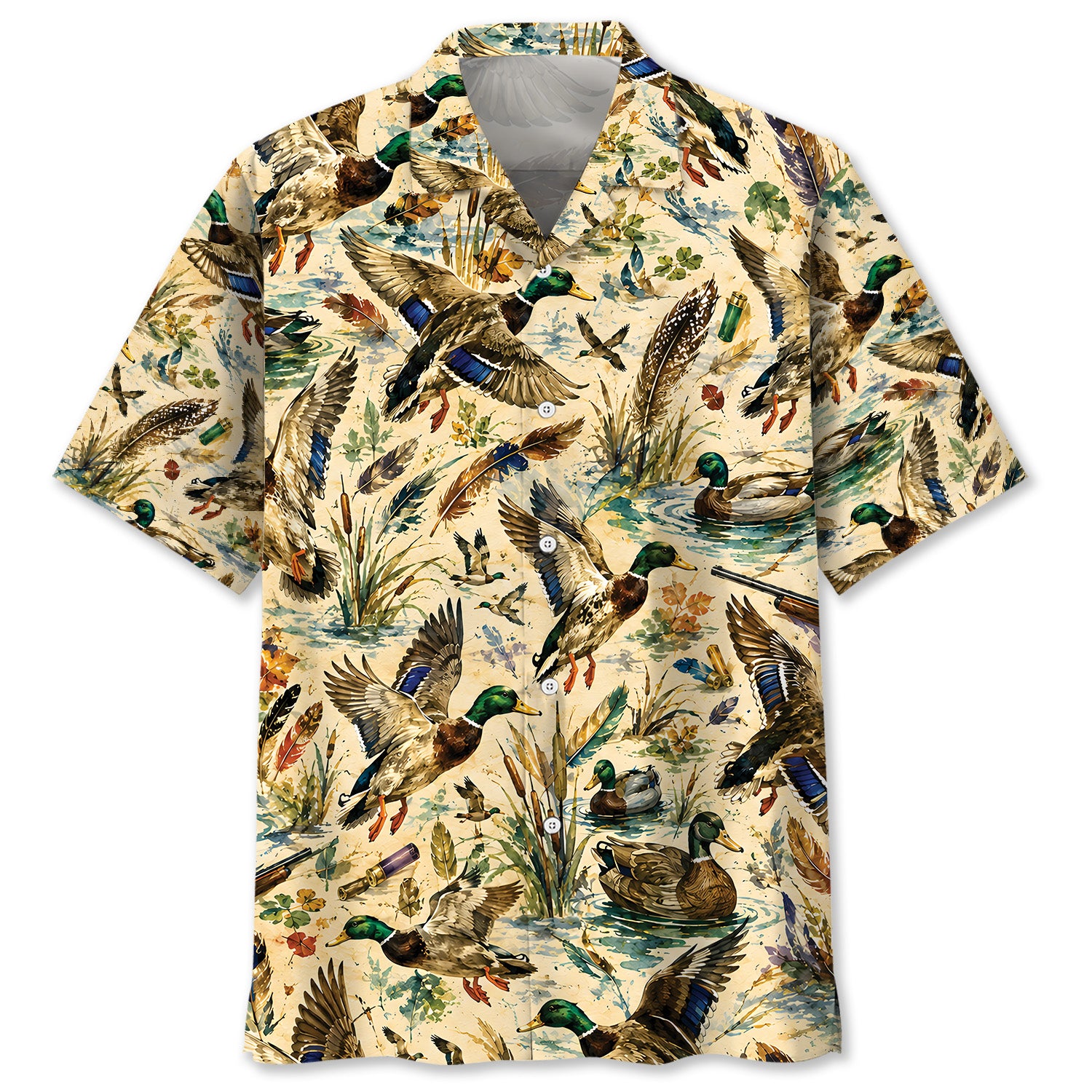 Duck Hunting Watercolor Hawaiian Shirt
