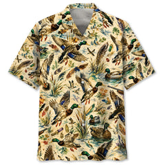 Duck Hunting Watercolor Hawaiian Shirt