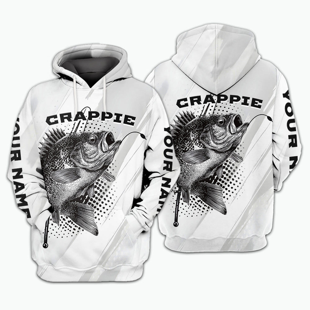 Custom Name Crappie Fish Gray All Over Print Shirt