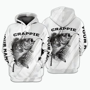 Custom Name Crappie Fish Gray All Over Print Shirt
