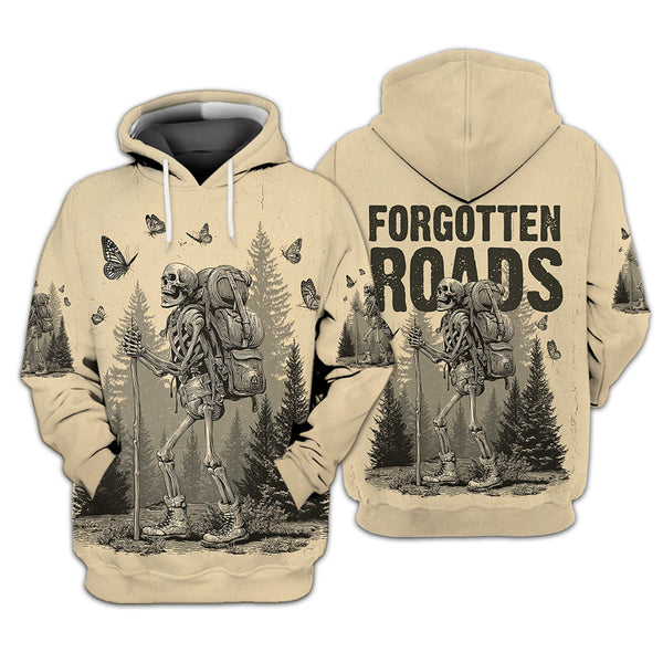 Skeleton Wanderer Vintage Hiking All Over Print Shirt