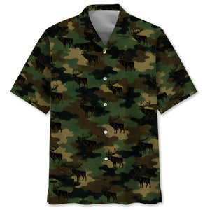 Elk Camouflage Millitary Hawaiian Shirt