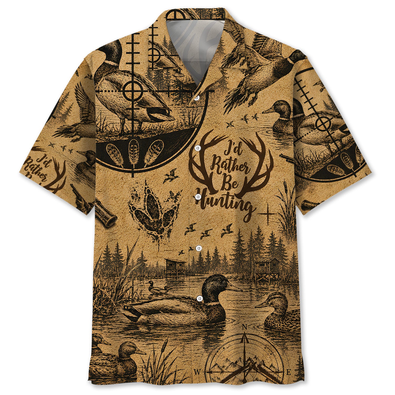 Duck I'd Rather Be Hunting Hawaiian Shirt