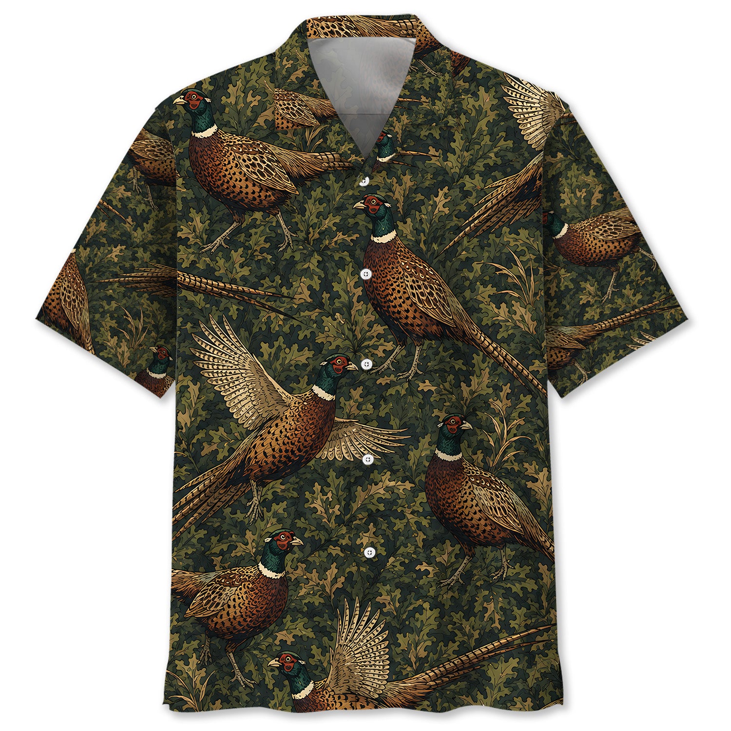 Pheasant Woodland Hawaiian Shirt