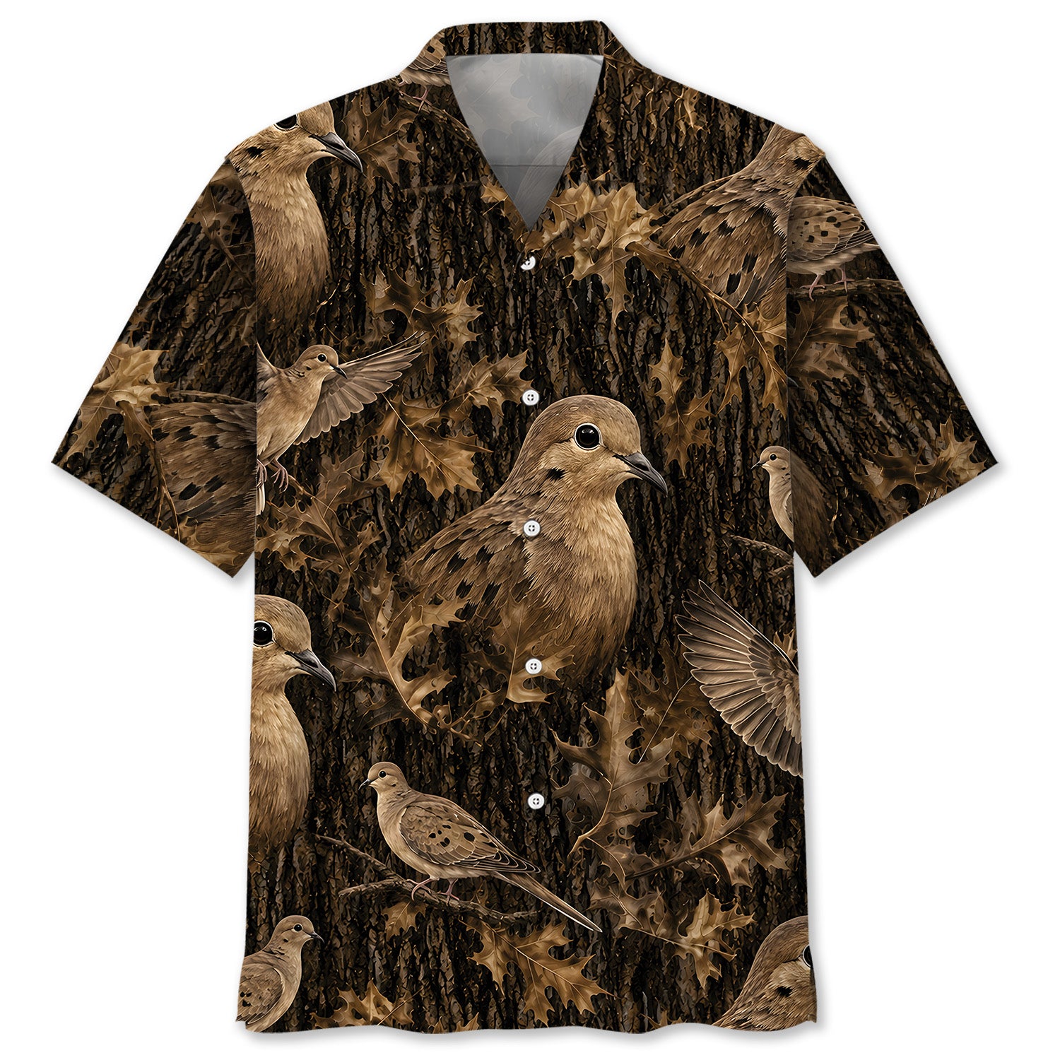 Vintage Wild Dove Art Camo Hawaiian Shirt