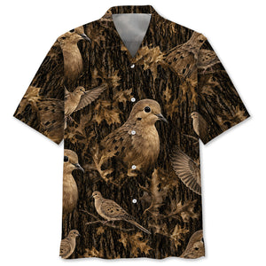 Vintage Wild Dove Art Camo Hawaiian Shirt