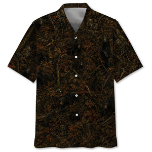 Bear Hunting Forest Camouflage Hawaiian Shirt
