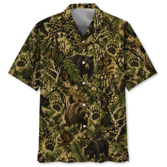 Bear Hunting Hex Camo Hawaiian Shirt