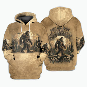 Vintage Sasquatch Not All Who Wander Are Lost All Over Print Shirt