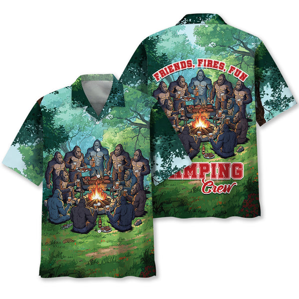 Bigfoot Camping Crew Hawaiian Shirt