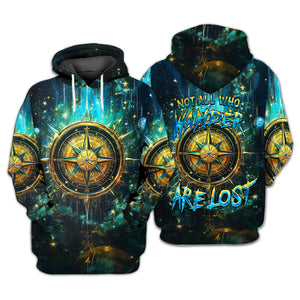 Not All Who Wander Fantasy Compass All Over Print Shirt
