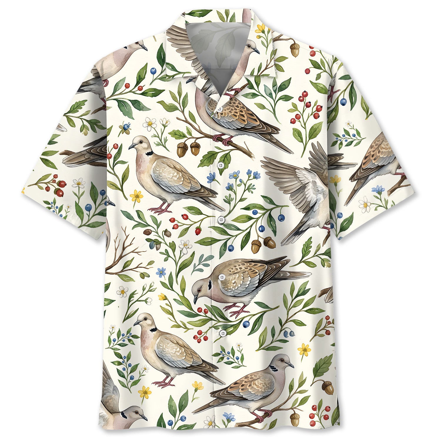 Vintage Wild Dove Nature Hawaiian Shirt