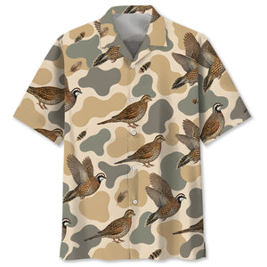 Hunting Quail Camouflage Hawaiian Shirt