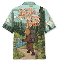 Hiking Bear Into The Forest I Go Hawaiian Shirt