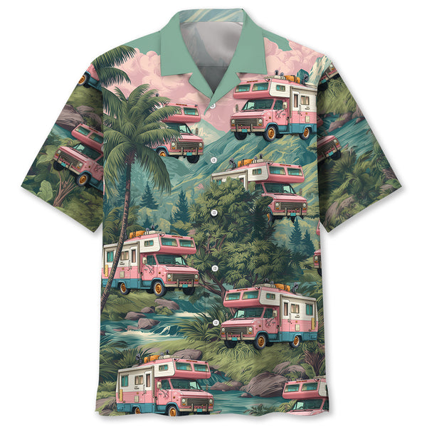 Pastel Camper Van Hawaiian Shirt