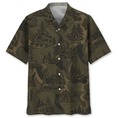 Motorhome Camping Camouflage Hawaiian Shirt