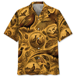 Pheasant Hunting Legend Vintage Art Hawaiian Shirt