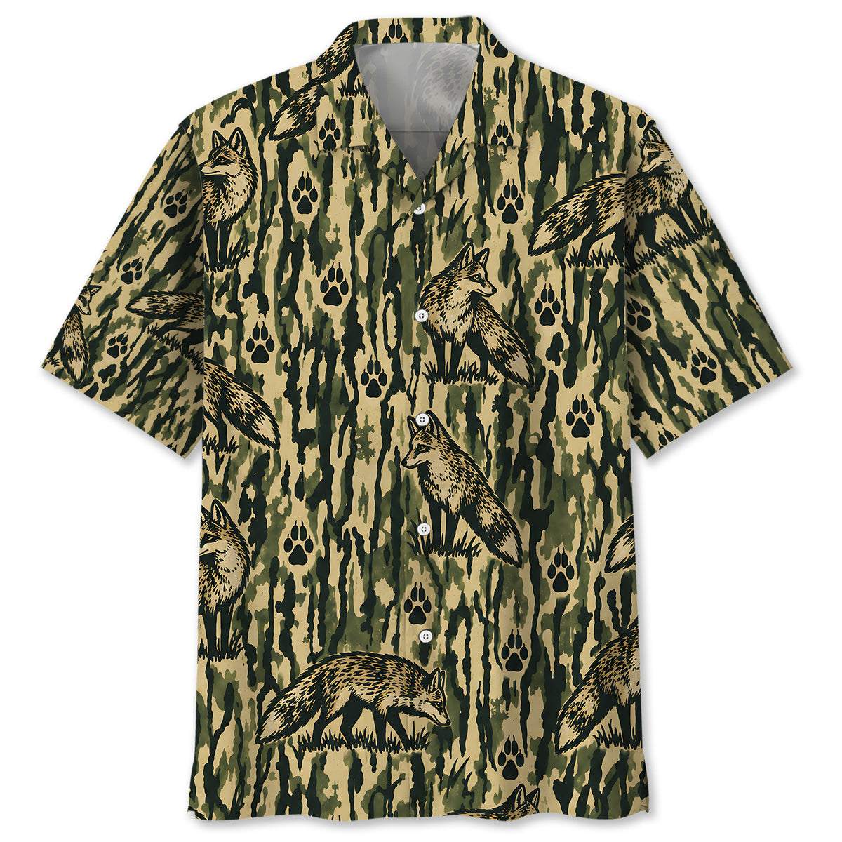 Fox Stripe Camouflage Hawaiian Shirt