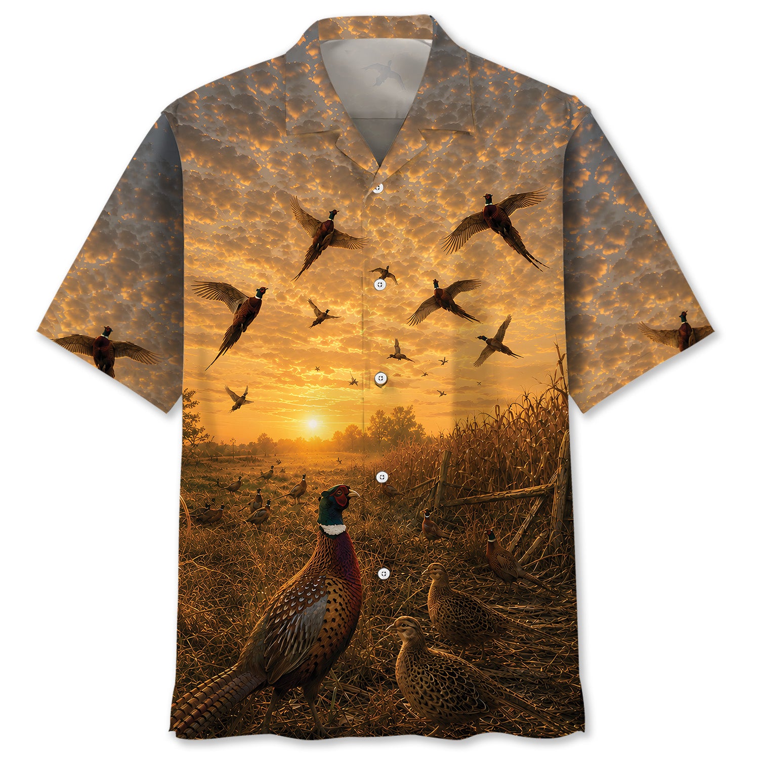 Wild Pheasant Hunting Nature Hawaiian Shirt