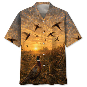 Wild Pheasant Hunting Nature Hawaiian Shirt
