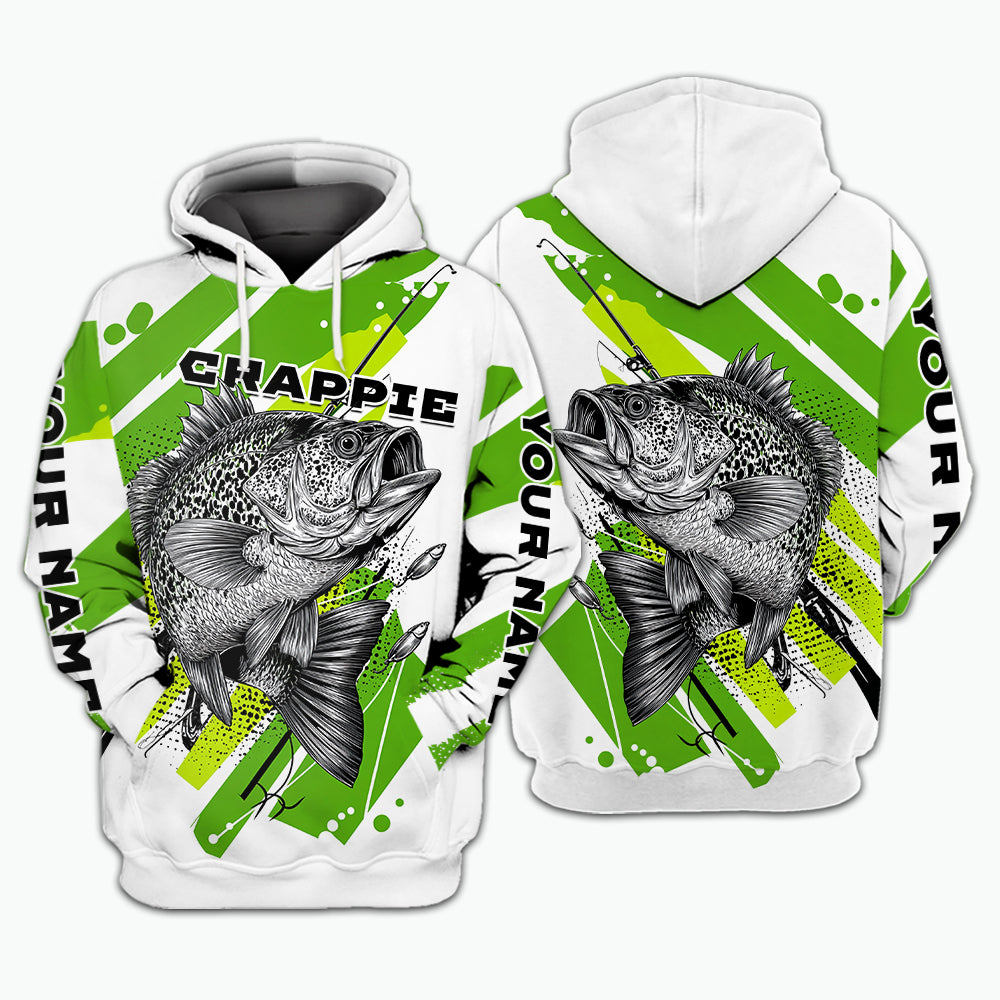 Custom Name Crappie Fish Green All Over Print Shirt