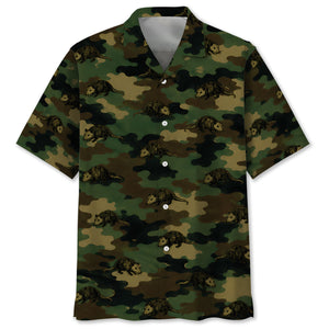 Opossum Camouflage Millitary Hawaiian Shirt