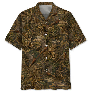 Pheasant Hunting Camo Hawaiian Shirt