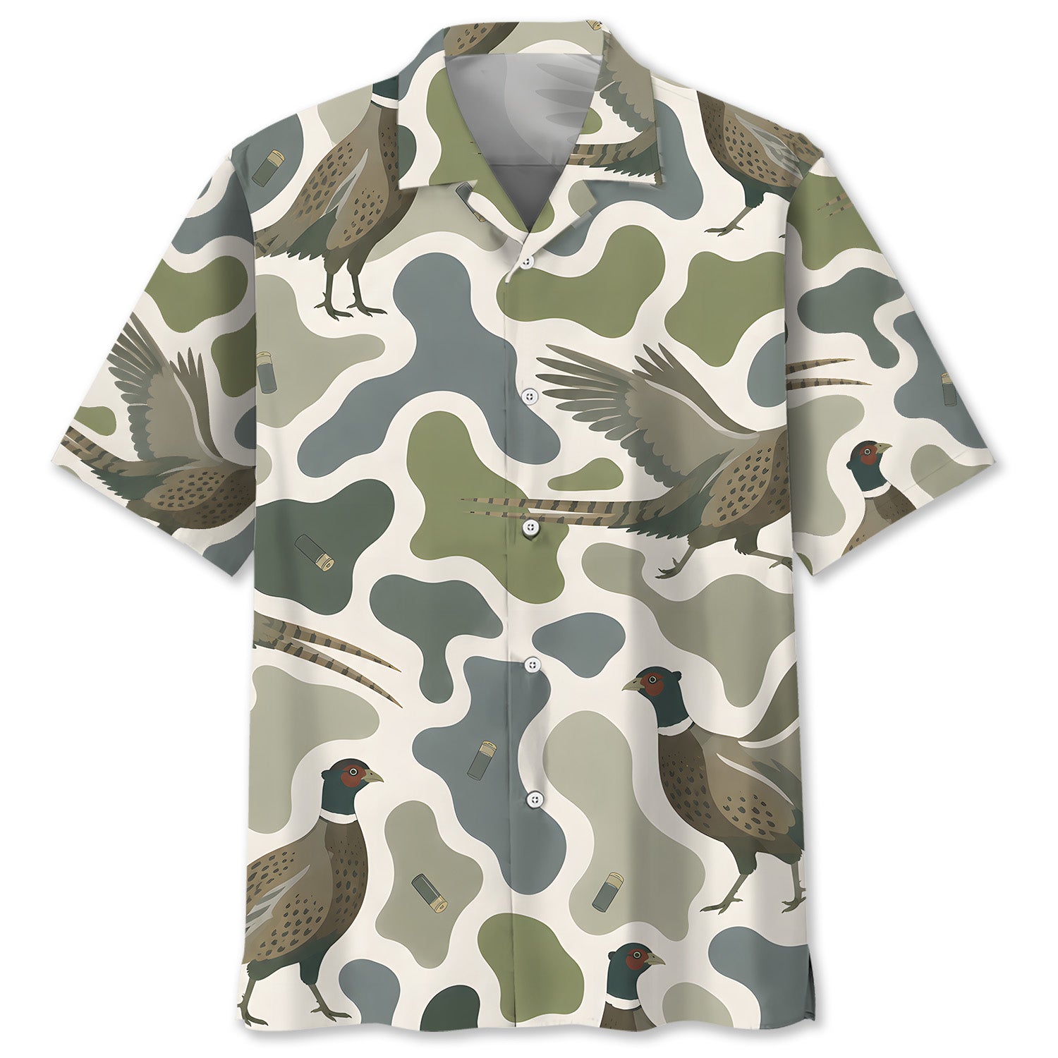 Pheasant Camouflage Hunting Funny Pattern Hawaiian Shirt
